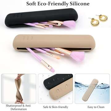 Silicone Makeup Brush Holder Case for Traveling Women