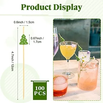 100 pcs Christmas Cocktail Picks for Holiday Parties