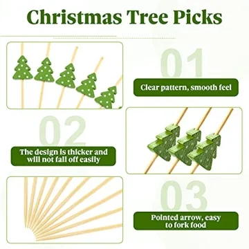 100 pcs Christmas Cocktail Picks for Holiday Parties