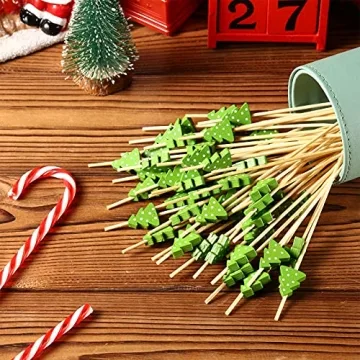 100 pcs Christmas Cocktail Picks for Holiday Parties
