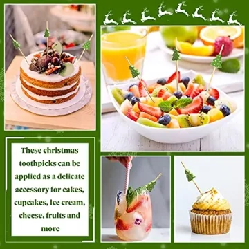 100 pcs Christmas Cocktail Picks for Holiday Parties