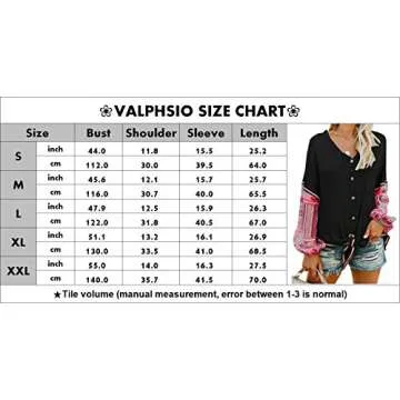 Stylish Valphsio Women's Boho Long Sleeve Henley Shirt