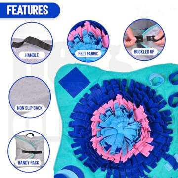 PET ARENA Snuffle Mat for Dogs Large Breed, Cats - 25" x 25’’ Dog Enrichment Toys for Large Dogs...