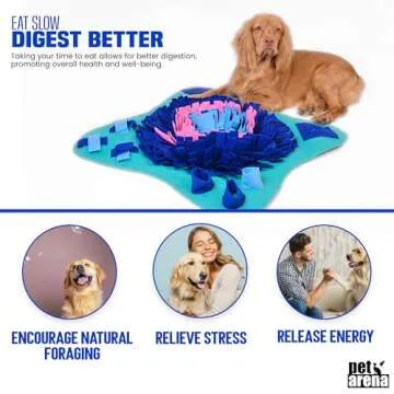 PET ARENA Snuffle Mat for Dogs Large Breed, Cats - 25" x 25’’ Dog Enrichment Toys for Large Dogs, Snuffle Mat Dogs Encourages Natural Foraging Skills and Stress Relief for Small/Medium/Large Dogs