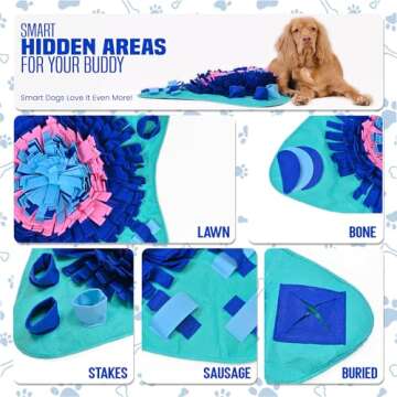 PET ARENA Snuffle Mat for Dogs Large Breed, Cats - 25" x 25’’ Dog Enrichment Toys for Large Dogs, Snuffle Mat Dogs Encourages Natural Foraging Skills and Stress Relief for Small/Medium/Large Dogs