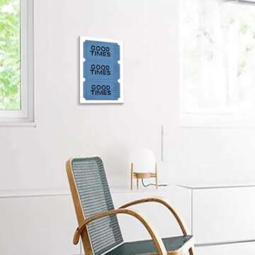 Good Times Ticket Printable Vintage Wall Art, Room Aesthetics Print, Blue Bar Decoration Poster, Digitally Printed Pictures, Bar Cart Art Paintings, Preppy Decoration Unframed,Bedroom Living Room