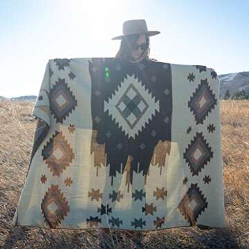 Alpaca Threadz Alpaca Wool Blanket - Queen Size | Handmade in Ecuador | 50% Alpaca /50% Acrylic - 90" x 78" (Mojave)