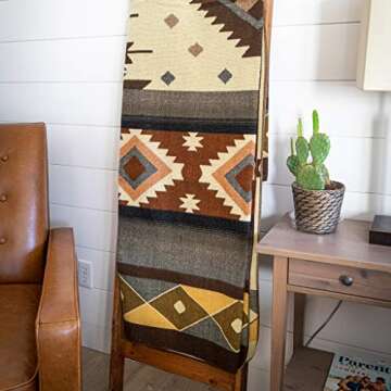 Alpaca Threadz Alpaca Wool Blanket - Queen Size | Handmade in Ecuador | 50% Alpaca /50% Acrylic - 90" x 78" (Mojave)