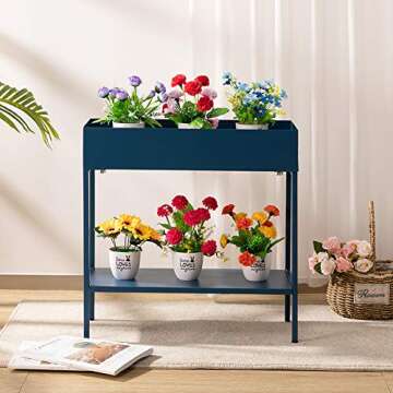 AGTEK 2-Tier Garden Planter with Ceramic Pots