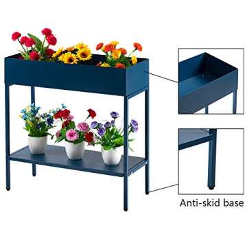 AGTEK 2-Tier Garden Planter with Ceramic Pots