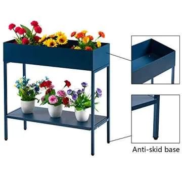 AGTEK 2-Tier Garden Planter with Ceramic Pots