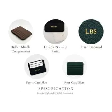 Personalisa Gold Silver Initial letters Credit Card Holder Wallet, PU Leather Ultra Slim Wallet, Thin Minimalist Credit Card Case Card Protector, Front Pocket Wallets for Men, Women (cro-brown)