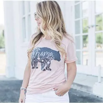 Yuan Mama Bear Graphic Tee for Trendy Moms - Shop Now!