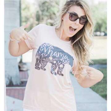 Yuan Mama Bear Graphic Tee for Trendy Moms - Shop Now!