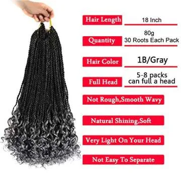 HVN-KVVM 18 Inch Crochet Hair for Effortless Styles