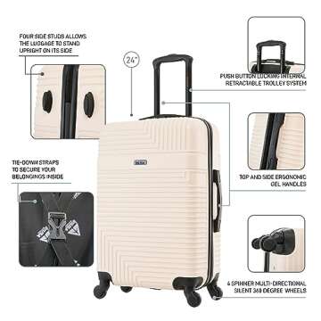 InUSA RESILIENCE Lightweight Spinner Luggage - Durable 24-Inch