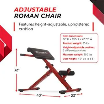 Stamina X Hyperextension Bench - Adjustable & Space-Saving for Home Workout