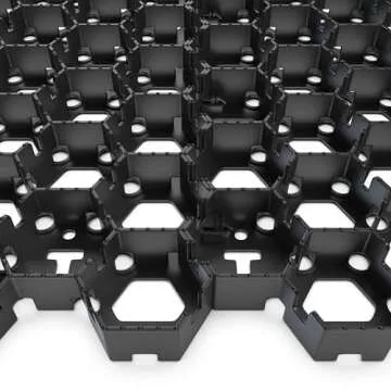 Vodaland Permeable Pavers - HexPave Grass & Gravel Permeable Paver System - 100% Recycled PPE Plastic Pavers, Handles 27,000 lbs, 1" Depth, 65 s.f / 22 Units