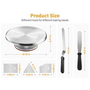 Kootek 12 Inch Rotating Cake Stand & 35 pcs Decorating Kit with Piping Tips