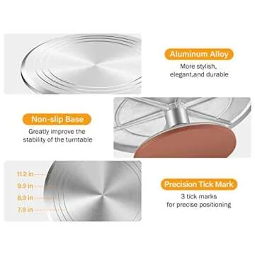 Kootek Cake Decorating Kit - 12" Rotating Turntable & Tools