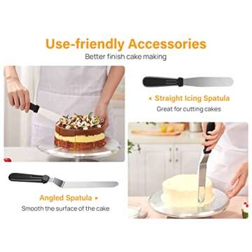 Kootek Cake Decorating Kit - 12" Rotating Turntable & Tools