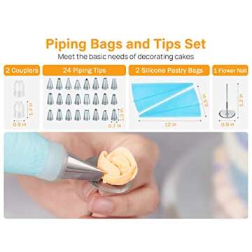 Kootek Cake Decorating Kit - 12" Rotating Turntable & Tools