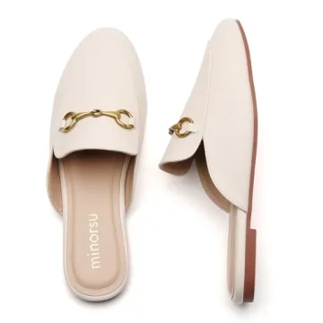 Minorsu Buckle Mules Stylish Comfortable Slip-on Shoes