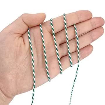 Cotton Twine Green and White Baker String for Christmas Crafts