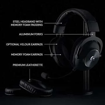 Logitech G PRO X Wireless Lightspeed Gaming Headset Gen 1: Blue VO!CE Mic Filter Tech, 50 mm PRO-G Drivers, and DTS Headphone:X 2.0 Surround Sound - Black
