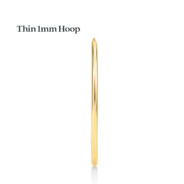 KEZEF 14k Gold Hoop Earrings in Yellow Gold - Timeless Style