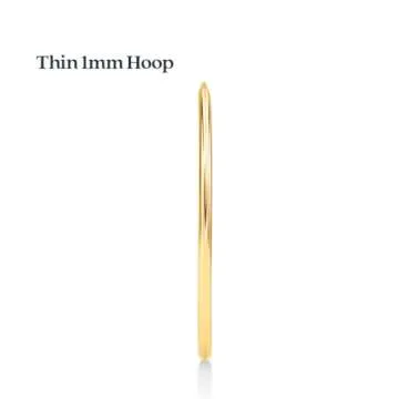 KEZEF 14k Gold Hoop Earrings in Yellow Gold - Timeless Style