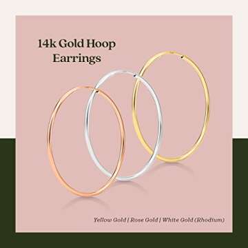 KEZEF 14k Gold Hoop Earrings in Yellow Gold - Timeless Style