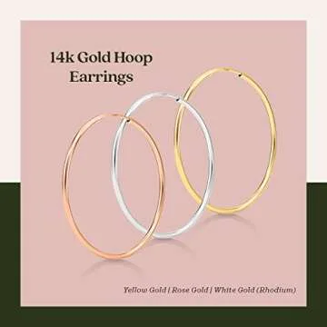KEZEF 14k Gold Hoop Earrings in Yellow Gold - Timeless Style