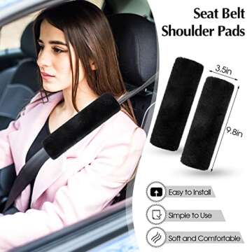 Elegant 9 Pcs Fluffy Car Accessories for Stylish Comfort