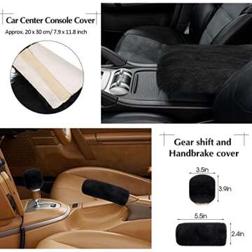 Elegant 9 Pcs Fluffy Car Accessories for Stylish Comfort