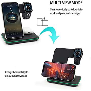 3 in 1 Wireless Charger for Apple Devices, 15W Fast Charge