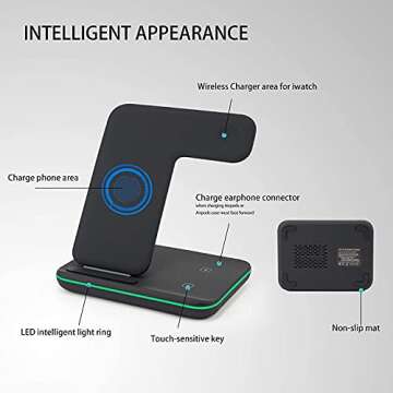 3 in 1 Wireless Charger for Apple Devices, 15W Fast Charge