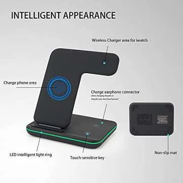 3 in 1 Wireless Charger for Apple Devices, 15W Fast Charge