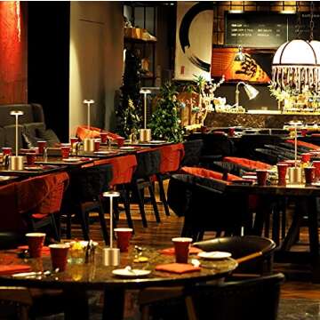 YHT Rechargeable Cordless LED Table Lamp Portable USB Metal Desk Lamp 6000mAh Battery Operated lamps 13.5 inches 3 Level Dimmable Table Lights for Reading Nightstand Restaurant Patio Dining 2Pack Gold