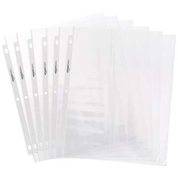 Amazon Basics Clear Sheet Protectors for 3-Ring Binders - Letter Size (100 Pack)