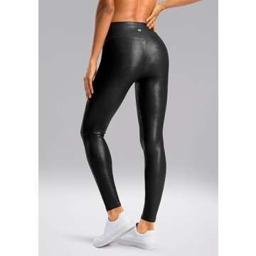 SANTINY Women's Faux Leather Leggings 25''/27''/29''-High Waisted Stretch Leather Pants Pleather Tig...