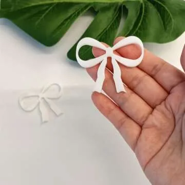 XIAOYUE Set of 20 White Bow Drink Tag,Bowknot Drink Tag for Wedding Bridal Shower Decor, Engagement Party Decor (White)