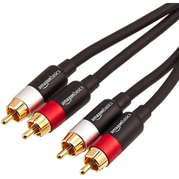 Amazon Basics 2 RCA Audio Cable 4FT with Gold-Plated Plugs