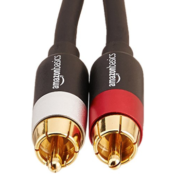 Amazon Basics 2 RCA Audio Cable 4FT with Gold-Plated Plugs