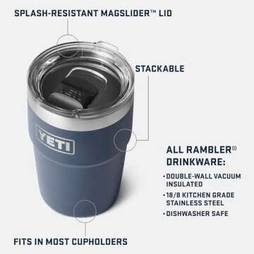 YETI Rambler 16 oz Stackable Tumbler, Vacuum Insulated, Stainless Steel with MagSlider Lid, Tropical...