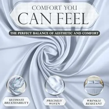 DECOLURE Satin Bed Sheets - 4 Piece Luxury Silky Full Size Bedding Set - Softer Than Silk, Wrinkle-Free with 15” Deep Pocket Fitted Sheet, Perfect for Hair & Skin, Gifts for Women (Baby Blue)