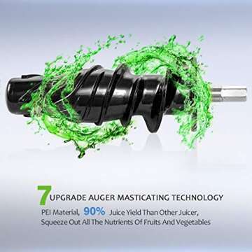 Juicer Machines, Oneisall Slow Masticating Juicer Extractor Easy to Clean, Tritan & BPA-Free, Anti-Drip and 5 Mode Adjustment, Cold Press Juicer with Quiet Motor, Recipes for Vegetables and Fruits