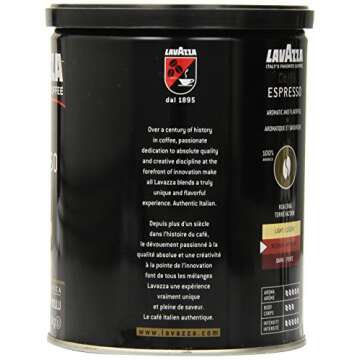 Lavazza Caffe Espresso Ground Coffee, 8-Ounce Cans (Pack of 3)