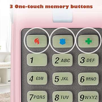 AT&T TRIMLINE 210 Corded Home Phone, No AC Power Required, Improved Easy-wall-mount, Lighted Big Button Keypad, 13 SpeedDial Keys, Last Number Redial, Mute, Flash, Volume Control, Princess Phone, PINK