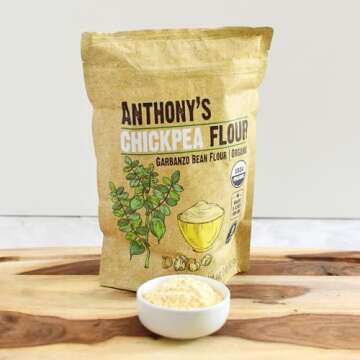 Anthony's Organic Chickpea Flour, Garbanzo Bean Flour, 2 lb, Gluten Free, Non GMO